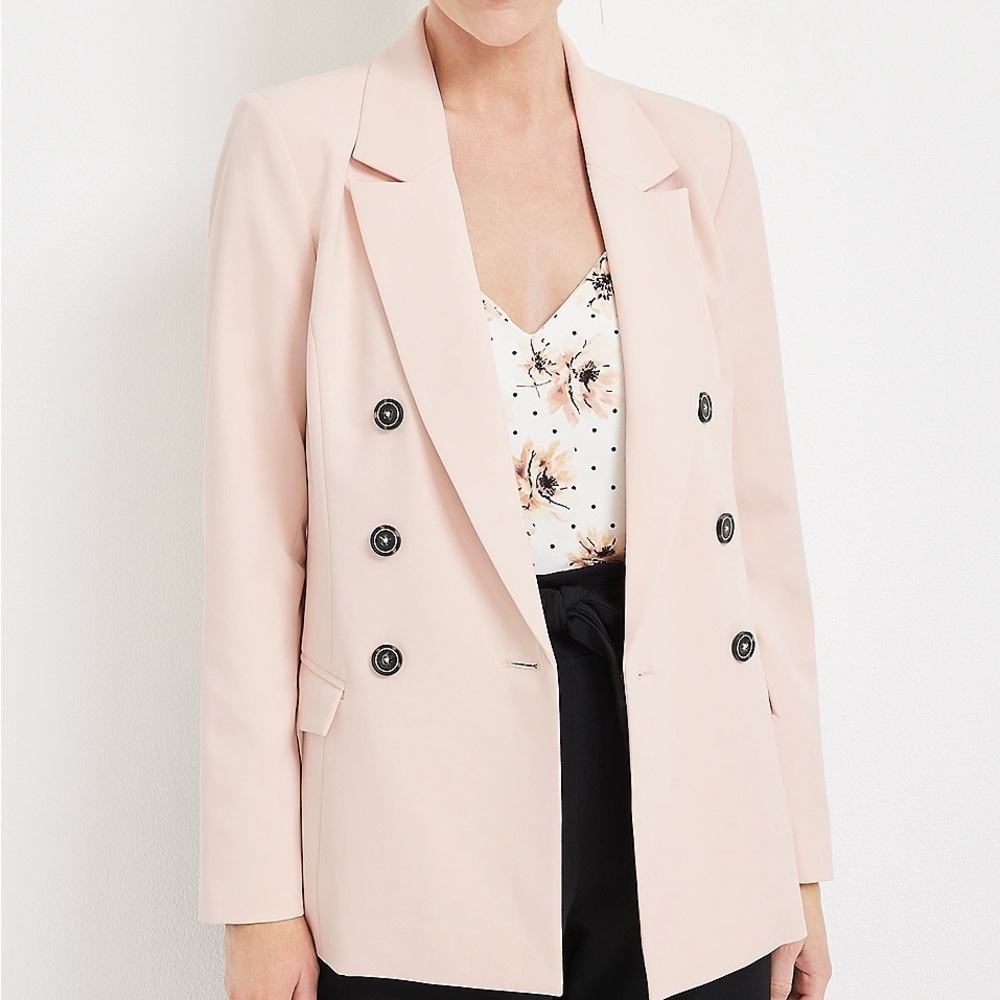 Maurices Premia Double Breasted Light Pink Button Front Blazer Medium Women’s